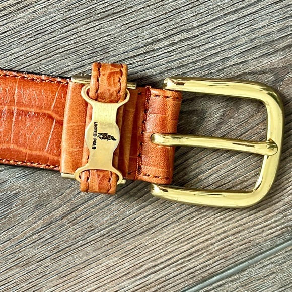 United Polo Elegant Brown Leather Belt with Gold Buckle main image 8